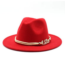 Load image into Gallery viewer, Black/white Wide Brim Simple Church Derby Top Hat Panama Solid Felt Fedoras Hat for Men Women artificial wool Blend Jazz Cap