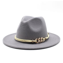 Load image into Gallery viewer, Black/white Wide Brim Simple Church Derby Top Hat Panama Solid Felt Fedoras Hat for Men Women artificial wool Blend Jazz Cap