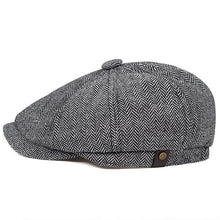 Load image into Gallery viewer, 2019 new Woollen Tweed Newsboy Cap Men Women Herringbone Mens Hat Wool Blend Apple Caps Eight Panel Cabbie Hats
