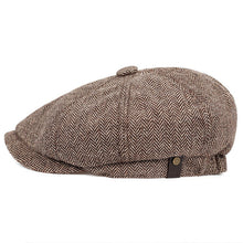 Load image into Gallery viewer, 2019 new Woollen Tweed Newsboy Cap Men Women Herringbone Mens Hat Wool Blend Apple Caps Eight Panel Cabbie Hats
