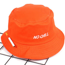 Load image into Gallery viewer, Fashion Embroidery NO CHILL Bucket Hat Hip Hop Beach Women Panama Outdoor Sports Flat Top Fishing Men Cap Fisherman Sun Hat Bob
